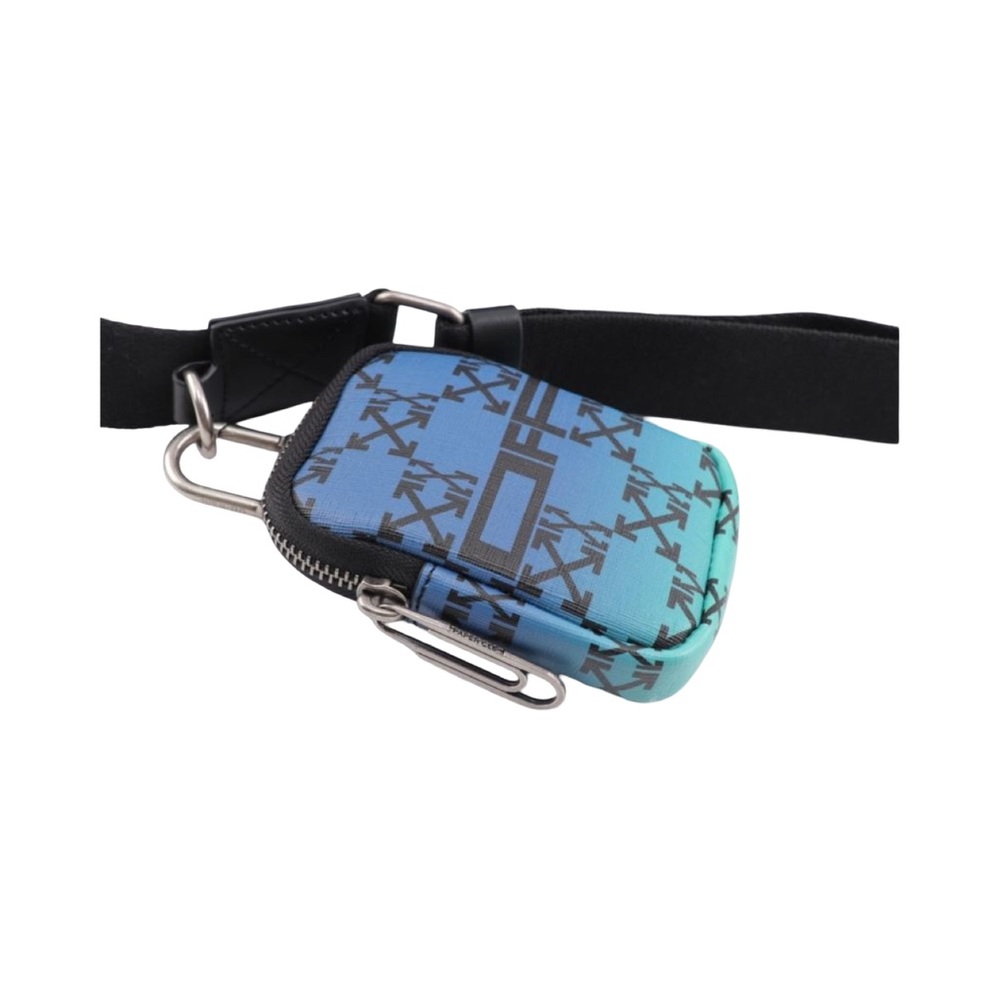 Off-White Blue and Green Crossbody Bag with Iridescent Finish - Picture 7 of 9